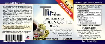 Tru Body Wellness 100% Pure GCA Green Coffee Bean - supplement