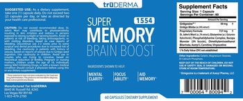 TruDerma Super Memory Brain Boost - supplement