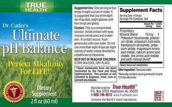 True Health Dr. Cutler's Ultimate pH Balance - supplement