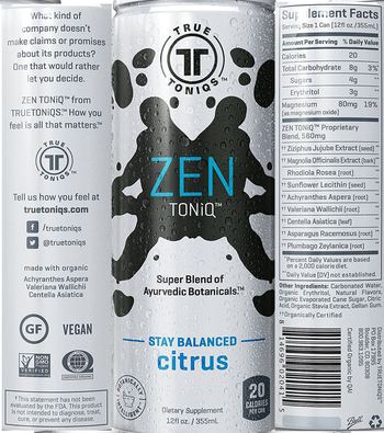 TrueToniqs Zen TONiQ Stay Balanced Citrus - supplement