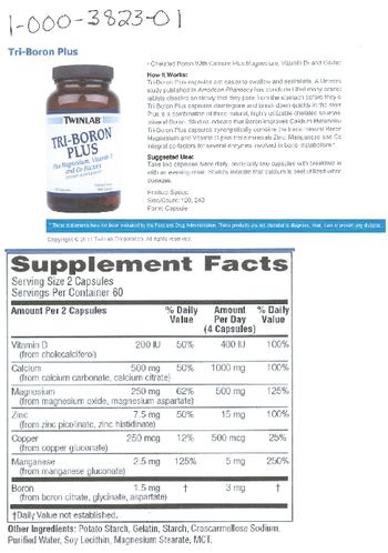 Twinlab Tri-Boron Plus - supplement
