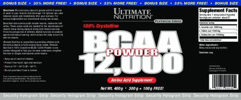 Ultimate Nutrition Platinum Series BCAA 12,000 Powder - amino acid supplement