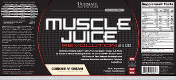 Ultimate Nutrition Platinum Series Muscle Juice Revolution 2600 Cookies N' Creme - multi ingredient protein supplement