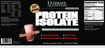 Ultimate Nutrition Platinum Series Protein Isolate Chocolate Creme - 
