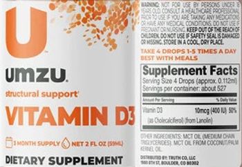 UMZU Vitamin D3 - supplement