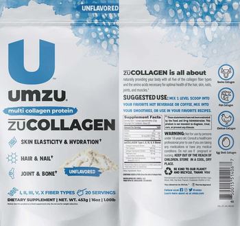 UMZU ZuCollagen Unflavored - supplement