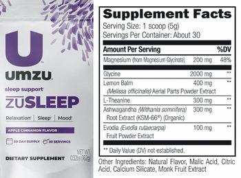 UMZU ZuSleep Apple Cinnamon Flavor - supplement