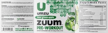 UMZU Zuum Pre-Workout Sour Green Apple - supplement