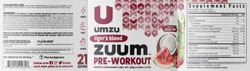 UMZU Zuum Pre-Workout Tiger's Blood - supplement