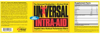 Universal Intra-Aid Blue Raspberry - ergogenic intraworkout drink supplement