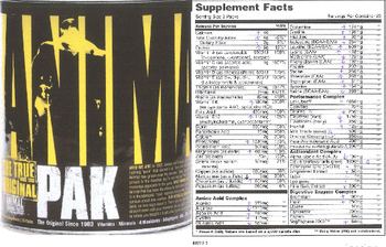 Universal Nutrition Animal Pak - training supplement