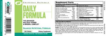 Universal Nutrition / Universal Naturals Daily Formula - supplement