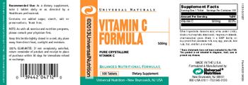 Universal Nutrition / Universal Naturals Vitamin C Formula 500 mg - supplement