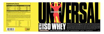Universal Ultra ISO Whey Chocolate Shake - whey protein isolate supplement