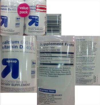 Up&up Calcium 600 mg Vitamin D 400 IU - supplement