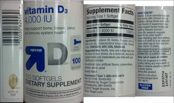 Up&up Vitamin D3 4,000 IU - supplement