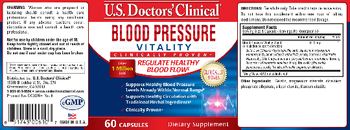 U.S. Doctors' Clinical Blood Pressure Vitality - supplement