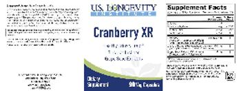 U.S. Longevity Institute Cranberry XR - supplement