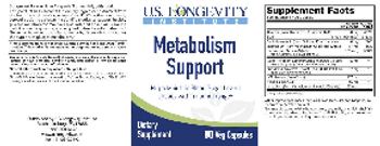 U.S. Longevity Institute Metabolism Support - supplement