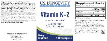 U.S. Longevity Institute Vitamin K-2 - supplement