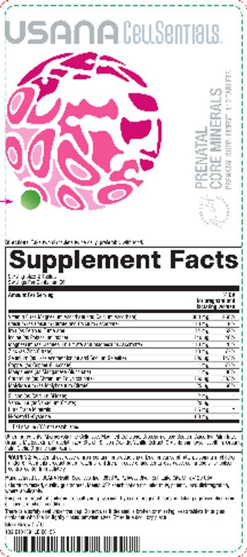 USANA CellSentials Prenatal Core Minerals - prenatal supplement