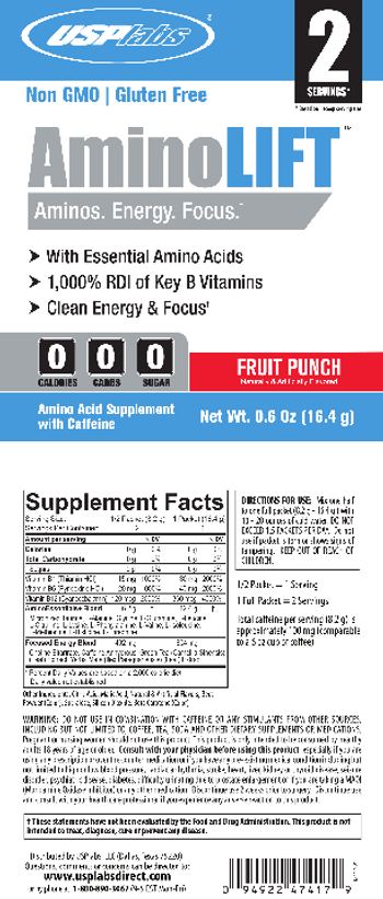 USPlabs AminoLIFT Fruit Punch - amino acid supplement with caffeine