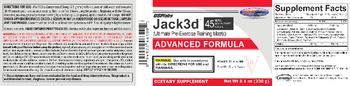 USPlabs Jack3D Advanced Formula Fruit Punch - supplement