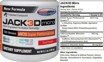 USPlabs Jack3D Micro Fruit Punch - supplement