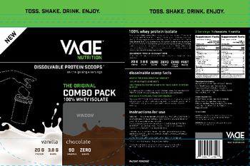 Vade Nutrition The Original Combo Pack 100% Whey Isolate 100% Whey Isolate Chocolate - 