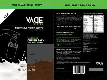 Vade Nutrition The Original Combo Pack 100% Whey Isolate 100% Whey Isolate Vanilla - 