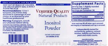 Verified Quality Natural Products Inositol Powder - supplement