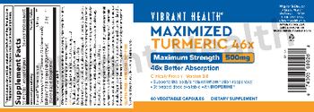 Vibrant Health Maximized Turmeric 46x 500 mg - supplement