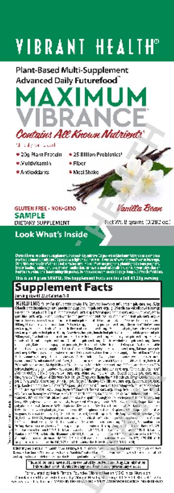 Vibrant Health Maximum Vibrance Vanilla Bean - supplement