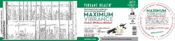 Vibrant Health Maximum Vibrance Vanilla Bean - supplement