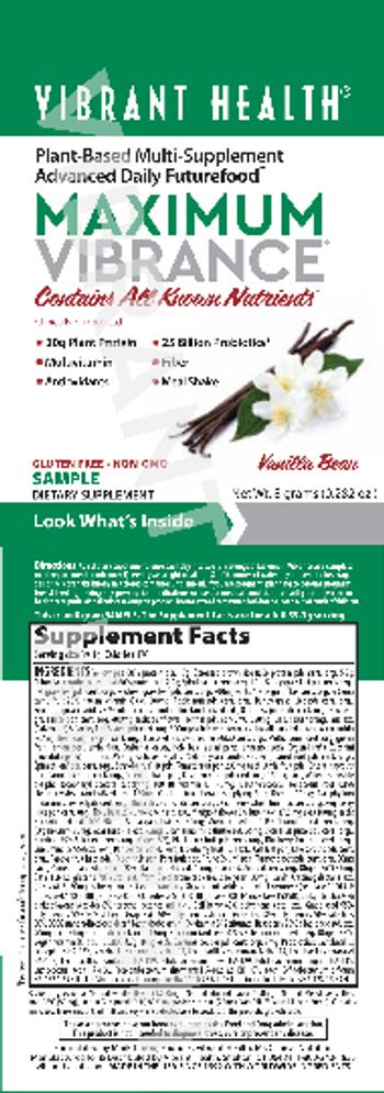 Vibrant Health Maximum Vibrance Vanilla Bean - supplement