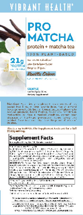 Vibrant Health Pro Matcha Vanilla Creme - supplement