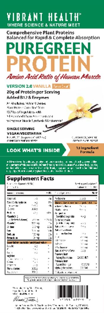 Vibrant Health PureGreen Protein Vanilla - supplement