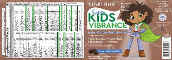 Vibrant Health Super Kids Vibrance Cool Chocolate - supplement