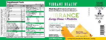Vibrant Health Vibrance Energy Greens + Probiotics Orange Pineapple - supplement