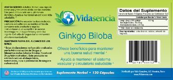 Vidasencia Ginkgo Biloba - suplemento herbal