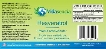 Vidasencia Resveratrol - suplemento diettico