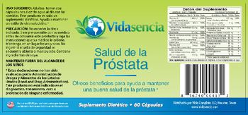 Vidasencia Salud De La Prostata - suplemento dietetico