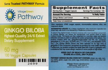 Village Green Pathway Ginkgo Biloba - supplement