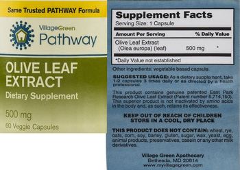 Village Green Pathway Olive Leaf Extract - supplement