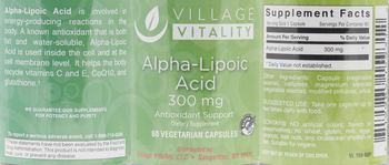 Village Vitality Alpha-Lipoic Acid 300 mg - supplement