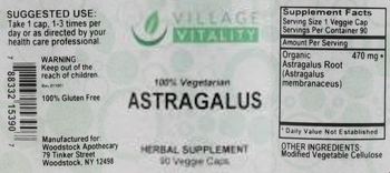 Village Vitality Astragalus - herbal supplement