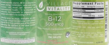 Village Vitality B-12 500 mcg - supplement