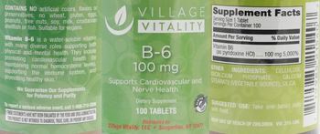 Village Vitality B-6 100 mg - supplement