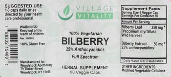Village Vitality Bilberry - herbal supplement
