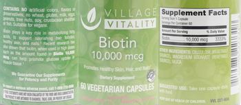 Village Vitality Biotin 10,000 mcg - supplement